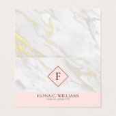 白大理石フェイクモノグラム 名刺 (外部フラット)