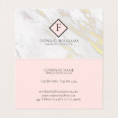 白大理石フェイクモノグラム 名刺 (内部フラット)