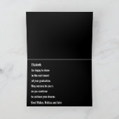 白大理石フェイク大学院名おめでとう カード (内部)