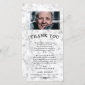 白大理石フォト悔やみや弔慰ありがとう サンキューカード (正面/裏面)
