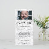 白大理石フォト悔やみや弔慰ありがとう サンキューカード (スタンド正面)