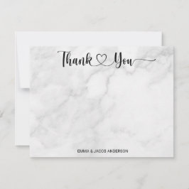 白大理石ブラックスクリプパーソナライズされたト結婚ズ サンキューカード
