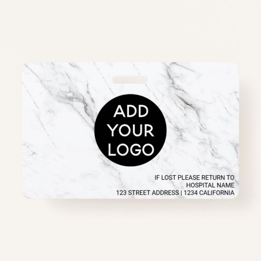白大理石プロフェッショナルナースのフォトロゴコード バッジ (裏面)