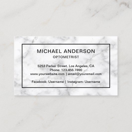 白大理石メガネ眼科医オプトメトロ 名刺 (裏面)