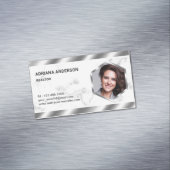 白大理石メタリック不動産写真不動産エージェント マグネット名刺 (インサイチュ)