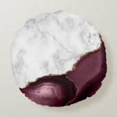 白大理石メッキのバーガンディ瑪瑙 ラウンドクッション (裏面)