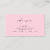 白大理石モダンとピンクのタイポグラフィ爪、 ネイル 名刺 (裏面)