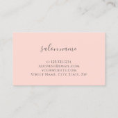 白大理石モダンと赤面ピンクタイポグラフィ爪、 ネイル 名刺 (裏面)