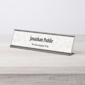 白大理石モダンテンプレートプロフェッショナル デスクネームプレート (正面)