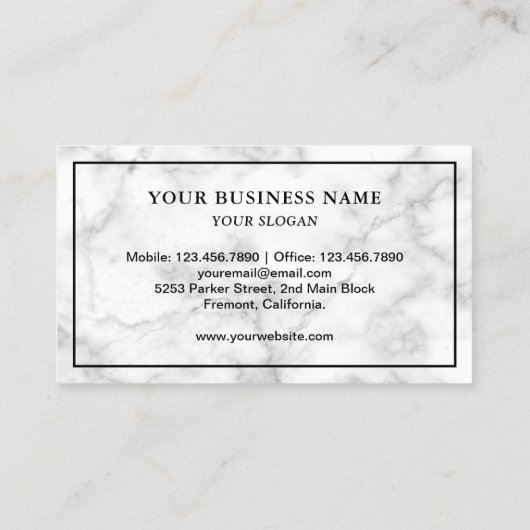 白大理石モダンホースシューファリア 名刺 (裏面)