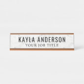 白大理石モダン事務所従業員 デスクネームプレート (正面)