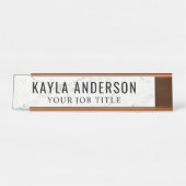 白大理石モダン事務所従業員 デスクネームプレート (正面)