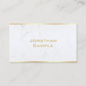 白大理石モダン金ゴールドテンプレートプロフェッショナル 名刺 (正面)