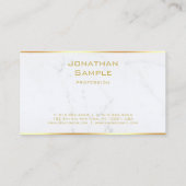 白大理石モダン金ゴールドテンプレートプロフェッショナル 名刺 (裏面)