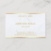 白大理石モダン金ゴールド文字エレガントテンプレート 名刺 (裏面)