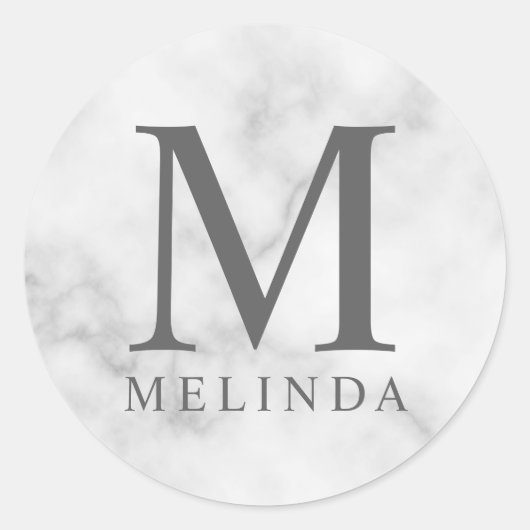 白大理石モノグラエレガントム ラウンドシール (正面)