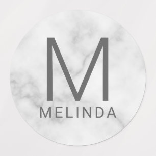 白大理石モノグラムミニマリストラベル ラベル