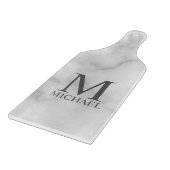 白大理石モパーソナライズされたノグラムと名前 カッティングボード (角)