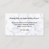白大理石ルックホームクリーニング名刺 名刺 (裏面)