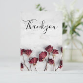 白大理石レッドローズ サンキューカード (スタンド正面)