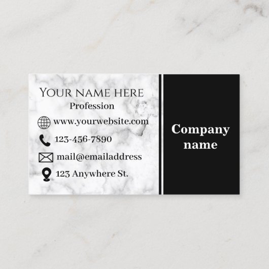 白大理石名刺 名刺 (裏面)