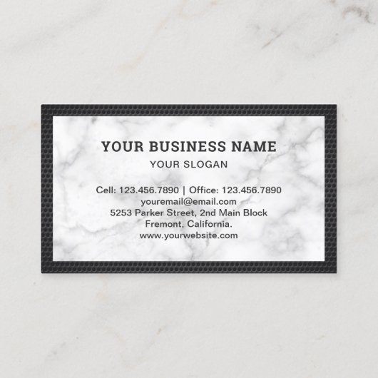 白大理石手利修理ツール電気技師 名刺 (裏面)