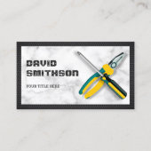 白大理石手利修理ツール電気技師 名刺 (正面)