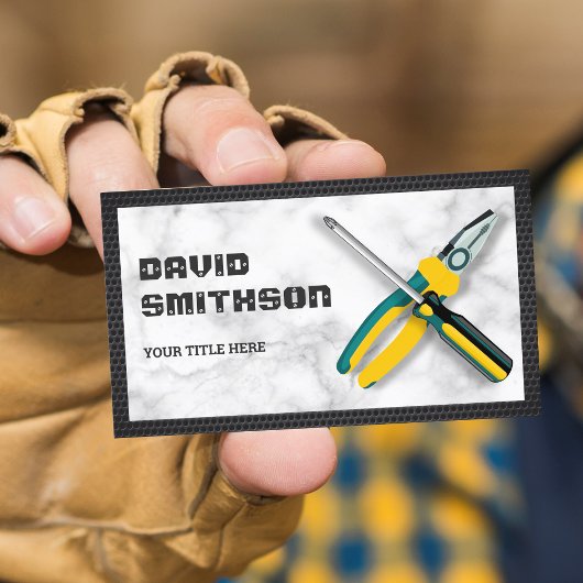 白大理石手利修理ツール電気技師 名刺