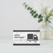 白大理石物流輸送貨物トラック 名刺 (スタンド正面)