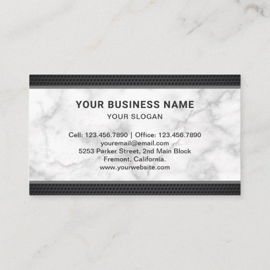 白大理石物流輸送貨物トラック 名刺 (裏面)