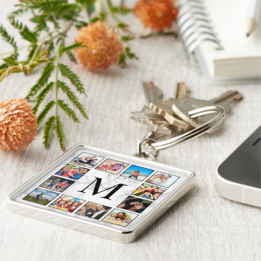 白大理石石模様 キーホルダー (側面)