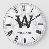 白大理石石模様 ラージ壁時計 (正面)