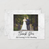 白大理石結婚の写真 サンキューカード (正面/裏面)