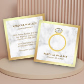 白大理石金ゴールドダイアモンドソリティアリングや輪宝石店 スクエア名刺