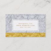 白大理石金ゴールドリーフのメイクアップアーティスト 名刺 (裏面)