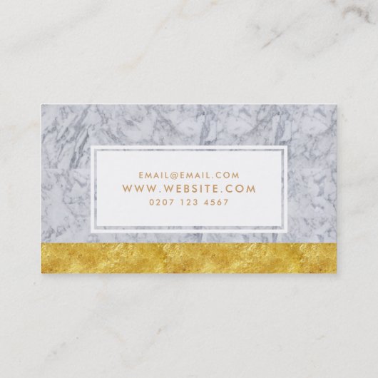 白大理石金ゴールドリーフのメイクアップアーティスト 名刺 (裏面)