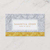白大理石金ゴールドリーフのメイクアップアーティスト 名刺 (正面)
