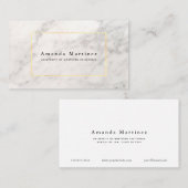 白大理石金ゴールド大学院生コールカード 名刺 (正面/裏面)