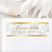 白大理石金ゴールド手書きスクリプト文字 エレガント ラベル (インサイチュ)