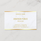 白大理石金ゴールド文字エレガントプロフェッショナル 名刺 (裏面)