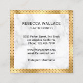 白大理石金ゴールド注射器形成外科医ドクター スクエア名刺 (裏面)