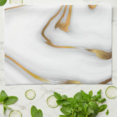 白大理石金ゴールド粒 キッチンタオル (折り畳み)