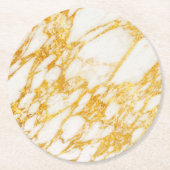 白大理石金ゴールド ラウンドペーパーコースター (正面)