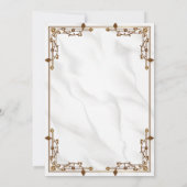 白大理石金框伊斯兰穆斯林婚礼 招待状 (裏面)