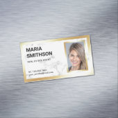 白大理石金箔エステート実在不動産仲介業者写真 マグネット名刺 (インサイチュ)