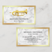 白大理石金箔トランペットミュージック先生 名刺 (正面/裏面)