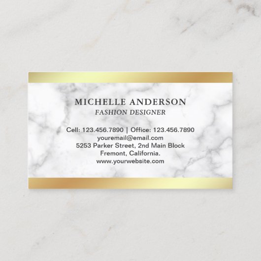 白大理石金箔ハイヒールスティレットトス 名刺 (裏面)