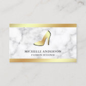 白大理石金箔ハイヒールスティレットトス 名刺 (正面)