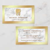 白大理石金箔歯科診療所歯科医 名刺 (正面/裏面)