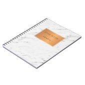 白大理石銅ラベルトレンディークール学校 ノートブック (左側)